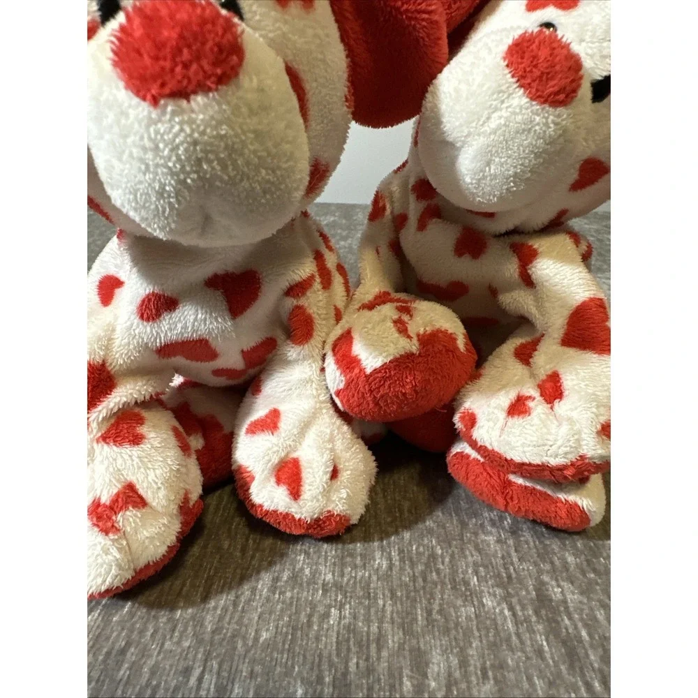 Ty 2010 Tylux Plush Red‎ Hearts Valentines Red Nose Dog Lot 2
